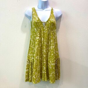 Endless Blu Green Floral Crepe Dress Coverup